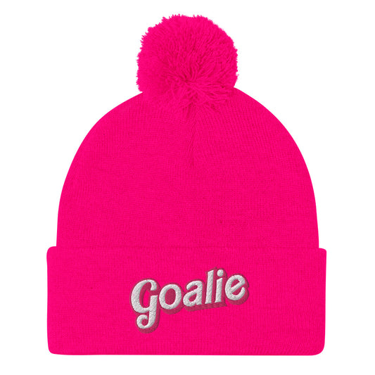 Goalie Barbie Pom-Pom Beanie